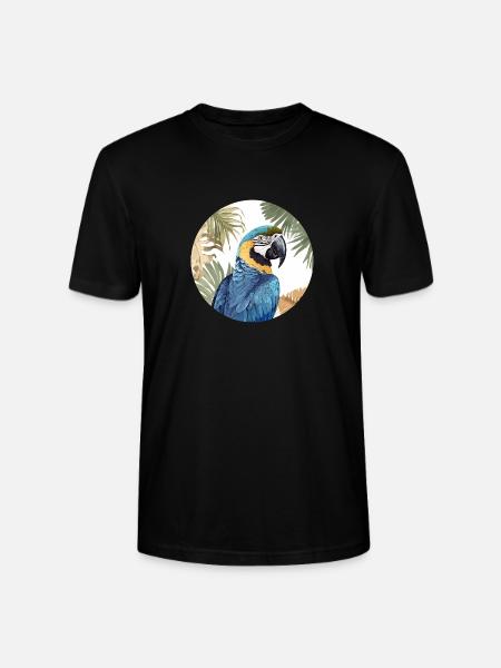 Blue and gold macaw - Stanley/Stella CRAFTER Unisex Organic T-Shirt - black