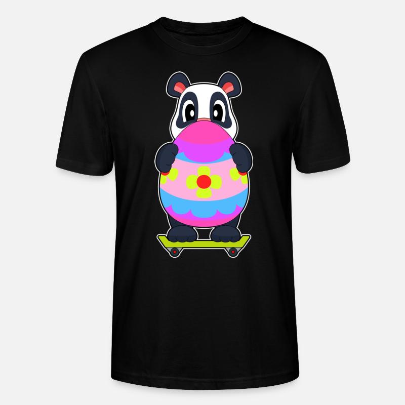 Panda Easter Skateboard - T-shirt bio CRAFTER Stanley Stella Unisexe - noir