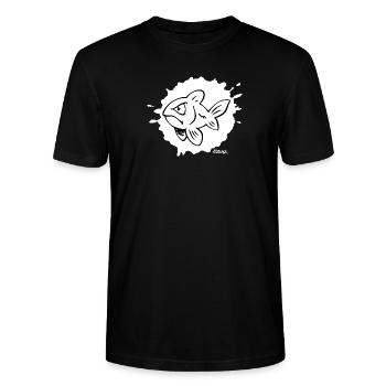 grumpy klecks os - Stanley/Stella Unisex Bio-T-Shirt CRAFTER - Schwarz - Vorne - Alina (178cm) & Michal (187cm)