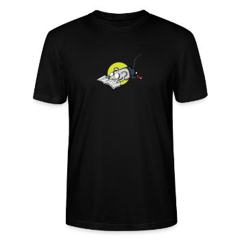 Leseratte Buch Bücher lesen Bücherwurm - Stanley/Stella Unisex Bio-T-Shirt CRAFTER - Schwarz - Vorne - Alina (178cm) & Michal (187cm)