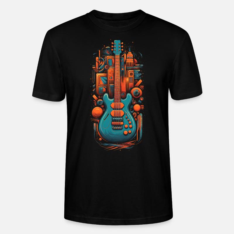 Retro Base Guitar - Stanley/Stella CRAFTER Unisex Organic T-Shirt - black