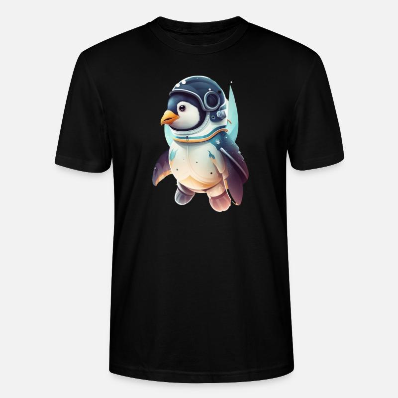 Super Süßer Pinguin als Astronaut - Stanley/Stella Unisex Bio-T-Shirt CRAFTER - Schwarz