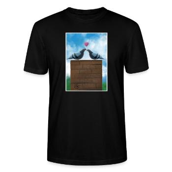 Turteltauben auf dem Schornstein - Stanley/Stella Unisex Bio-T-Shirt CRAFTER - Schwarz - Vorne - Alina (178cm) & Michal (187cm)