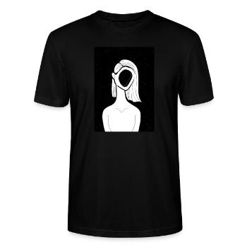 Woman in the universe - Stanley/Stella CRAFTER Unisex Organic T-Shirt - black - Front - Alina (178cm) & Michal (187cm)