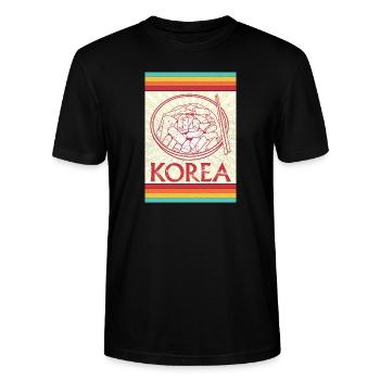 Koreanische Bibimbap Küche Gericht Ramen Reis - Stanley/Stella Unisex Bio-T-Shirt CRAFTER - Schwarz - Vorne - Alina (178cm) & Michal (187cm)
