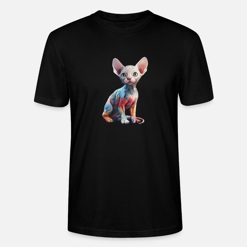 Fleurs de chat Sphynx - T-shirt bio CRAFTER Stanley Stella Unisexe - noir