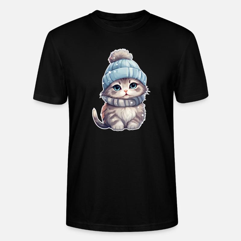 Winter Katze - Stanley/Stella Unisex Bio-T-Shirt CRAFTER - Schwarz
