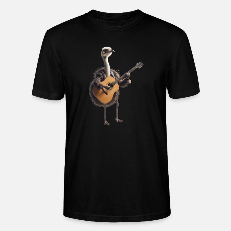 Straußenvogel Gitarre - Stanley/Stella Unisex Bio-T-Shirt CRAFTER - Schwarz