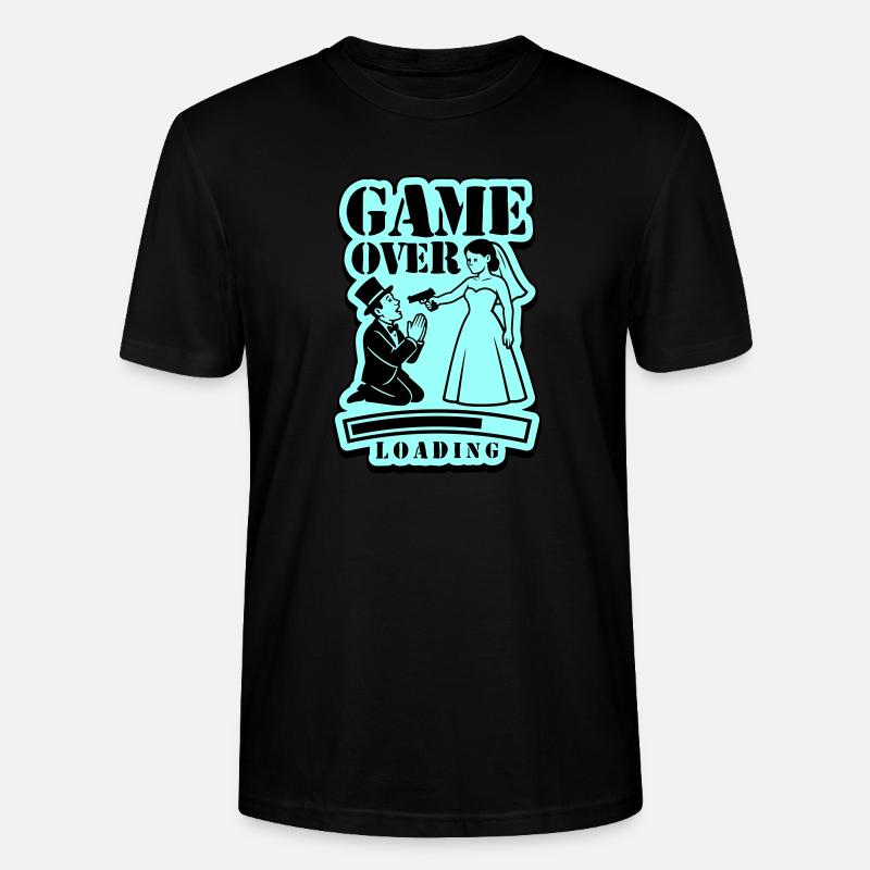 Wedding Game Over Loading - Stanley/Stella CRAFTER Unisex Organic T-Shirt - black