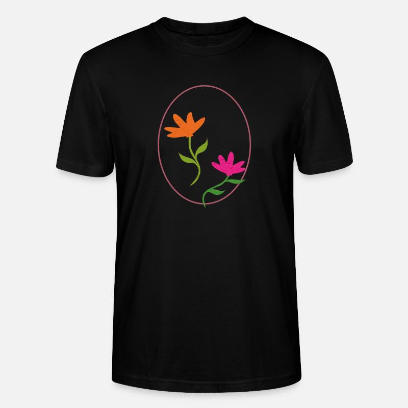 Easter egg with two flowers - Stanley/Stella CRAFTER Unisex Organic T-Shirt - black