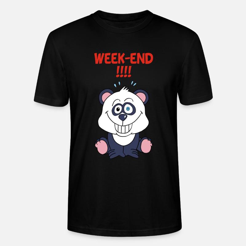 Panda am Wochenende - Stanley/Stella Unisex Bio-T-Shirt CRAFTER - Schwarz