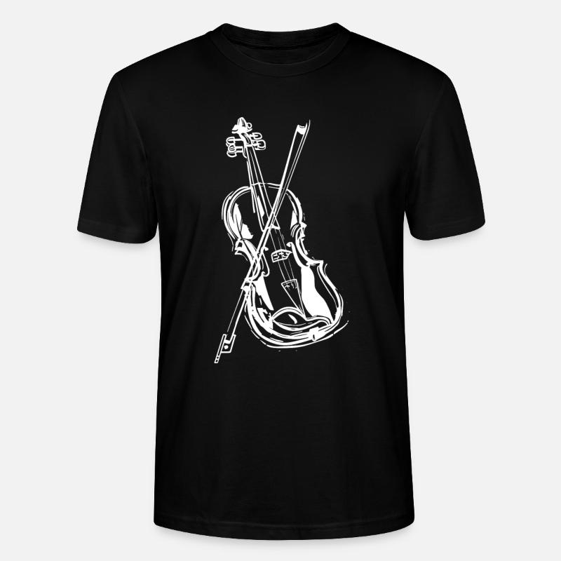 Violin Drawing - Stanley/Stella CRAFTER Unisex Organic T-Shirt - black