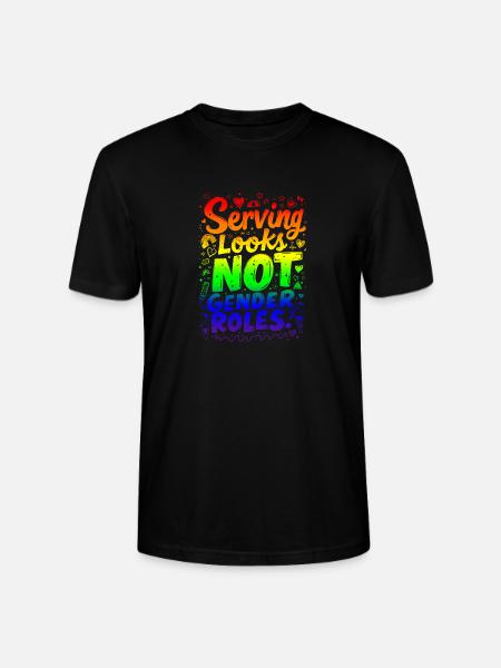 SERVING LOOKS, NOT GENDER ROLES - Stanley/Stella CRAFTER Unisex Organic T-Shirt - black