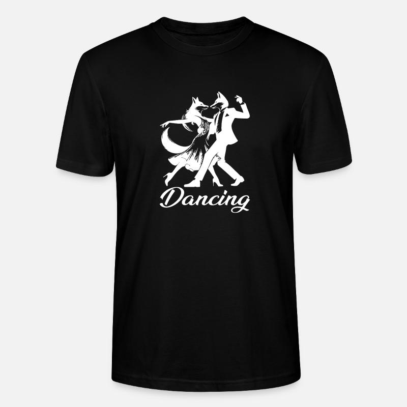 Tango Foxes Design – Dancing - Stanley/Stella CRAFTER Unisex Organic T-Shirt - black