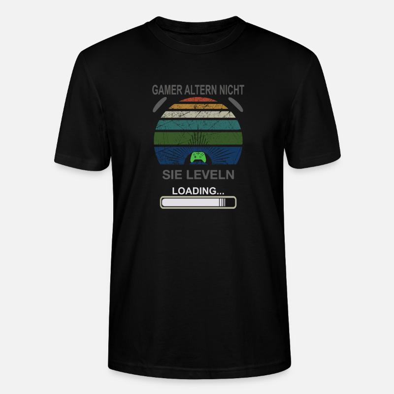 Gamer Leveln Loading Retro Sonnenburst - Stanley/Stella Unisex Bio-T-Shirt CRAFTER - Schwarz