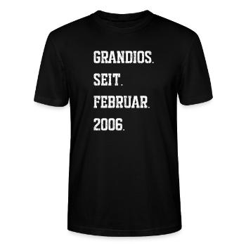 20. Geburtstag Februar 2006 - Stanley/Stella Unisex Bio-T-Shirt CRAFTER - Schwarz - Vorne - Alina (178cm) & Michal (187cm)