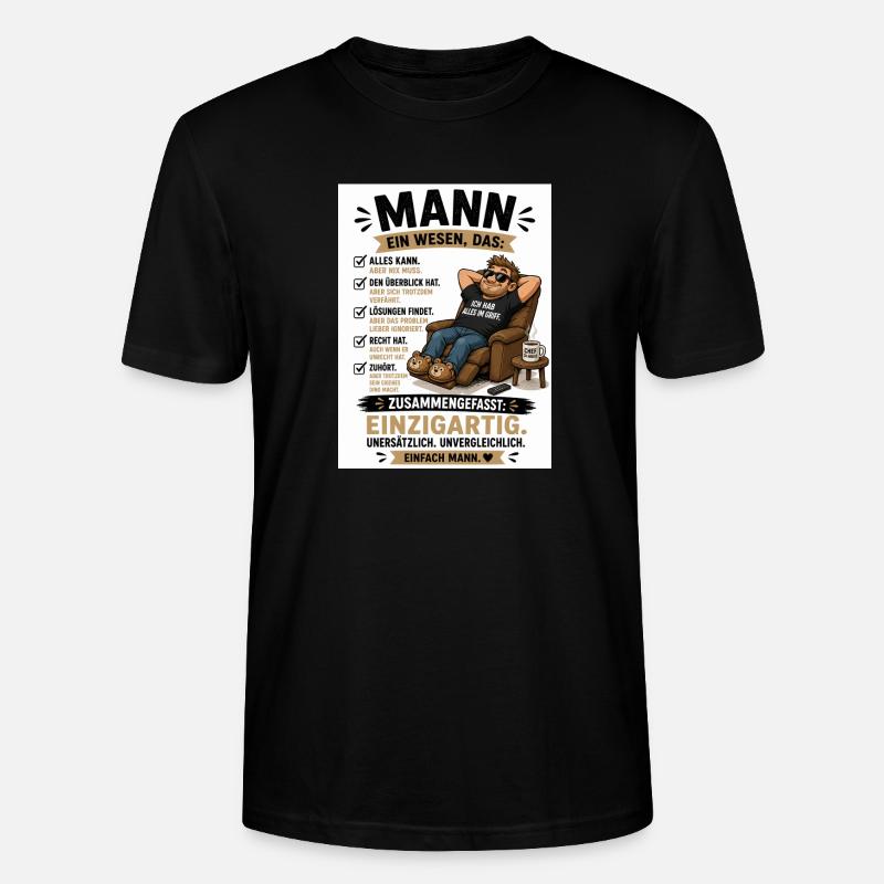 Mann: Einzigartig, unverwechselbar - Stanley/Stella Unisex Bio-T-Shirt CRAFTER - Schwarz