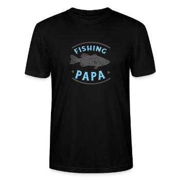 Angeln Fishing Papa Angler - Stanley/Stella Unisex Bio-T-Shirt CRAFTER - Schwarz - Vorne - Alina (178cm) & Michal (187cm)