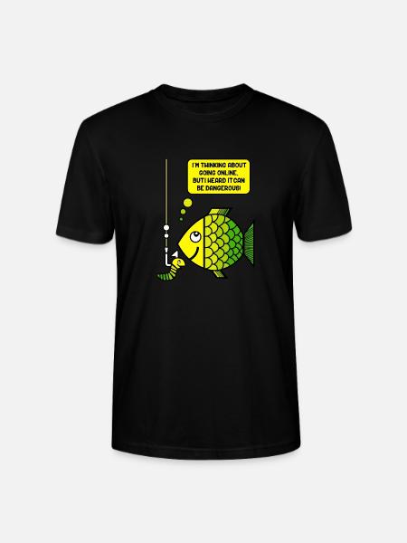 Fishing and humor - Stanley/Stella CRAFTER Unisex Organic T-Shirt - black