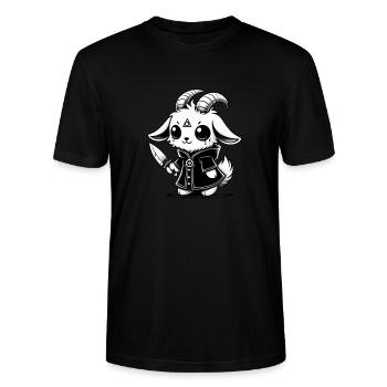 Little Opfer-Goat - Stanley/Stella Unisex Bio-T-Shirt CRAFTER - Schwarz - Vorne - Alina (178cm) & Michal (187cm)
