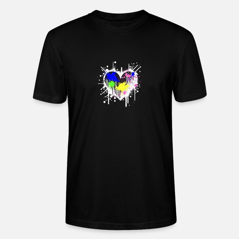 Graffiti-Herz - Stanley/Stella Unisex Bio-T-Shirt CRAFTER - Schwarz