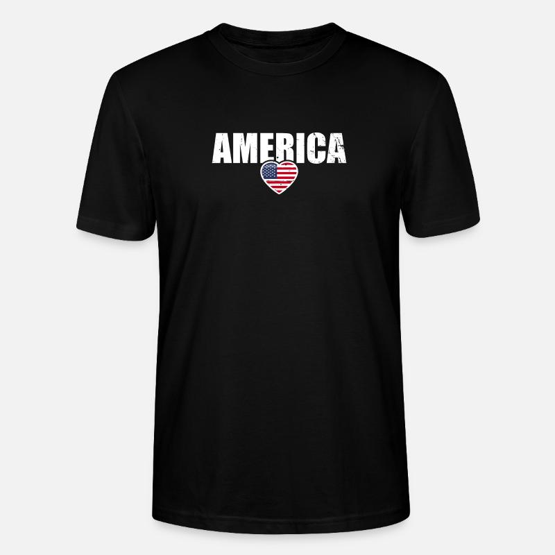 Amérique Drapeau américain États-Unis - T-shirt bio CRAFTER Stanley Stella Unisexe - noir