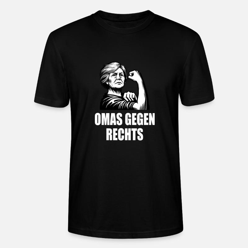 Omas gegen rechts - Stanley/Stella Unisex Bio-T-Shirt CRAFTER - Schwarz