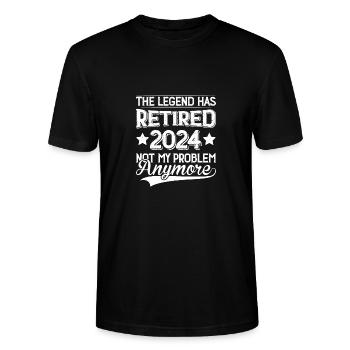 La légende a pris sa retraite 2024 n’est plus mon problème - T-shirt bio CRAFTER Stanley Stella Unisexe - noir - Devant - Alina (178cm) & Michal (187cm)