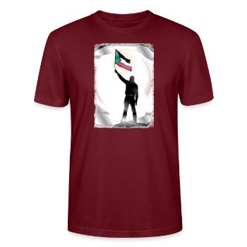 Palestine Flag Lives Matter P9 - Stanley/Stella CRAFTER Unisex Organic T-Shirt - burgundy - Front - Alina (178cm) & Michal (187cm)