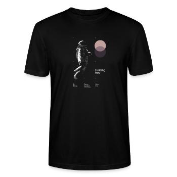 Poster Floating - Astronaut in space - Stanley/Stella CRAFTER Unisex Organic T-Shirt - black - Front - Alina (178cm) & Michal (187cm)