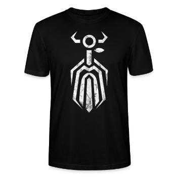 Odin Dieu Asgard Valhalla Nordique Viking Wotan - T-shirt bio CRAFTER Stanley Stella Unisexe - noir - Devant - Alina (178cm) & Michal (187cm)