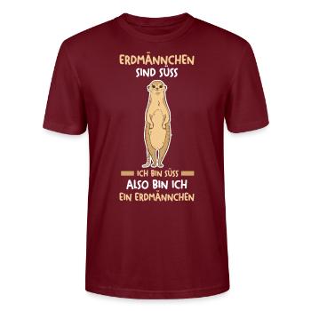 Erdmännchen - Stanley/Stella Unisex Bio-T-Shirt CRAFTER - Burgunderrot - Vorne - Alina (178cm) & Michal (187cm)