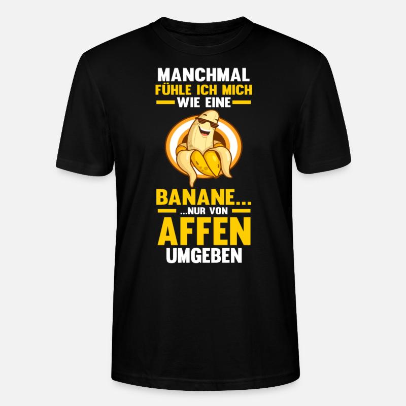Früchte Affe Banane - Stanley/Stella Unisex Bio-T-Shirt CRAFTER - Schwarz