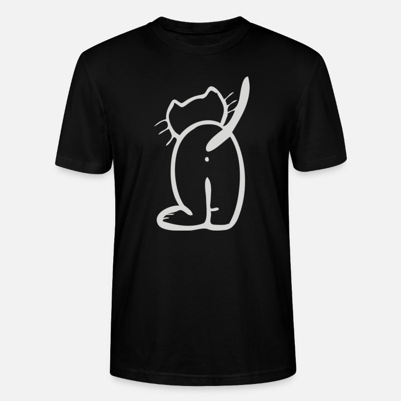 Damenshirt mit großer Katze - Stanley/Stella Unisex Bio-T-Shirt CRAFTER - Schwarz