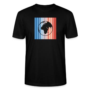 Changement climatique, réchauffement des rayures, terre - T-shirt bio CRAFTER Stanley Stella Unisexe - noir - Devant - Alina (178cm) & Michal (187cm)