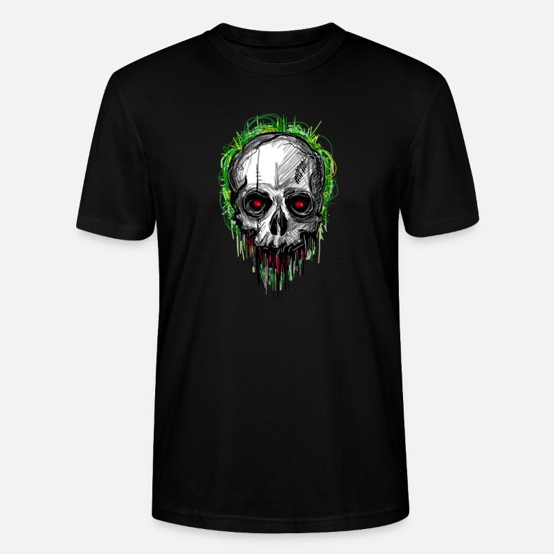 skull_scribble - T-shirt bio CRAFTER Stanley Stella Unisexe - noir