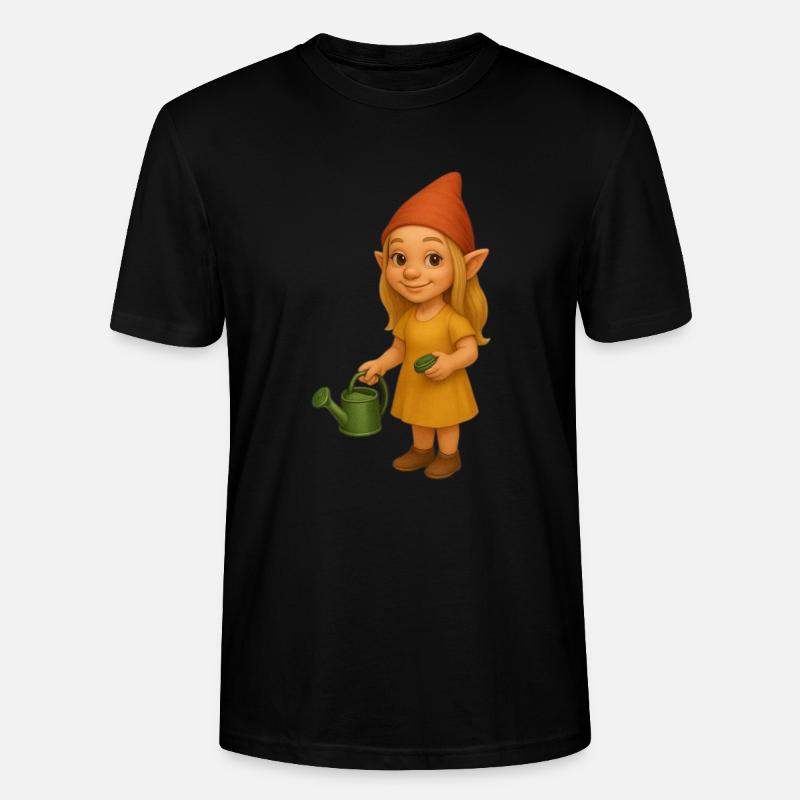 Zwergin mit Gießkanne - Stanley/Stella Unisex Bio-T-Shirt CRAFTER - Schwarz