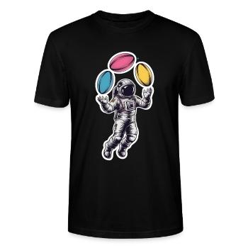 Astronaute Rugby Espace Espace Apesanteur - T-shirt bio CRAFTER Stanley Stella Unisexe - noir - Devant - Alina (178cm) & Michal (187cm)