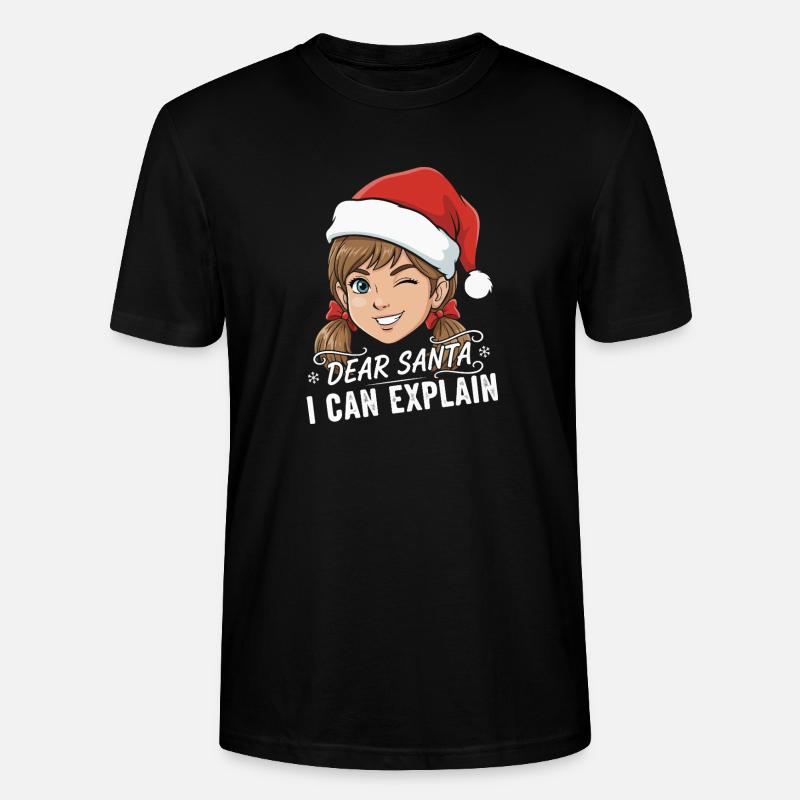 Dear Santa I Can Explain - Stanley/Stella CRAFTER Unisex Organic T-Shirt - black