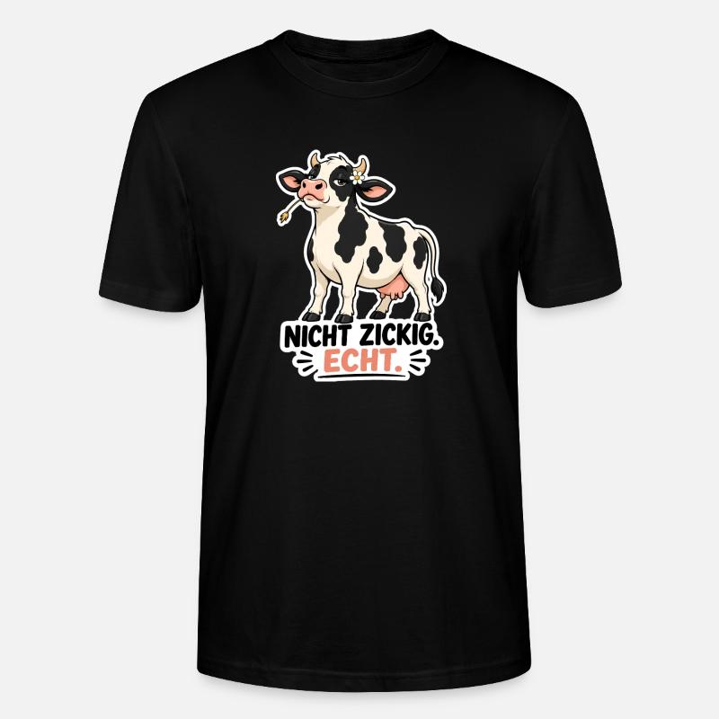 Kuh „Nicht schwierig. Echt.“ – Lustiges Statement - Stanley/Stella Unisex Bio-T-Shirt CRAFTER - Schwarz