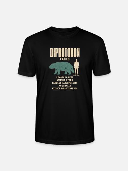 Diprotodon Fakten Eiszeit Größenvergleich Tafel - Stanley/Stella Unisex Bio-T-Shirt CRAFTER - Schwarz