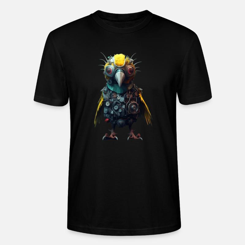 Mignon oiseau Steampunk - T-shirt bio CRAFTER Stanley Stella Unisexe - noir