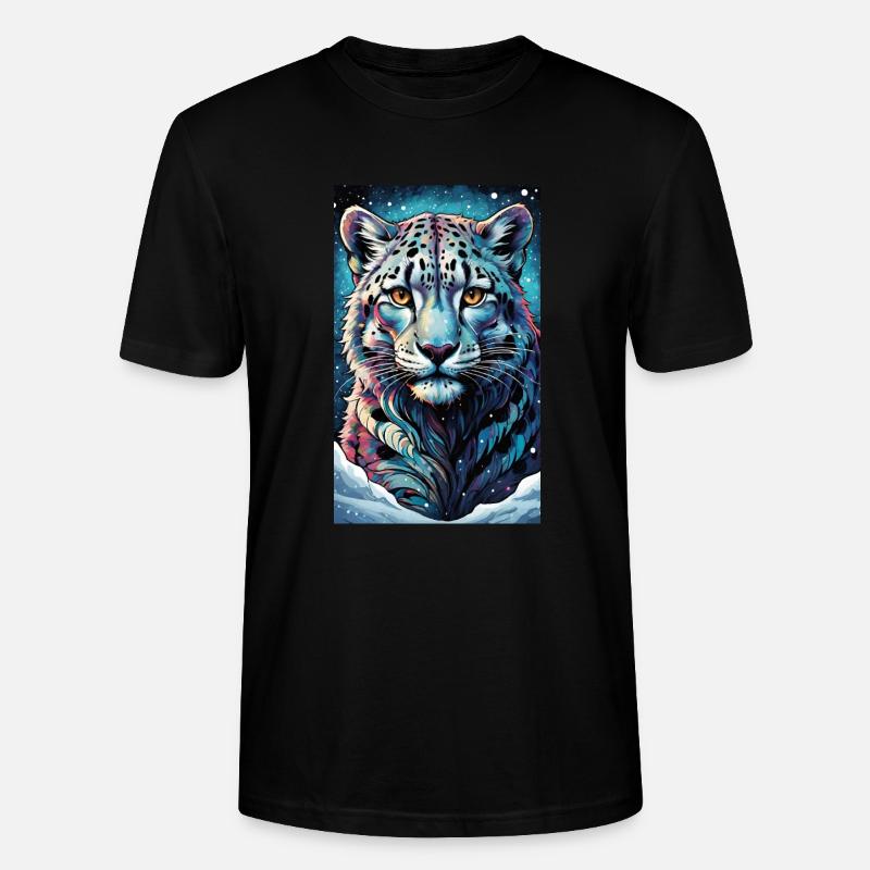 Schneeleopard | Leopard | Raubtier - Stanley/Stella Unisex Bio-T-Shirt CRAFTER - Schwarz
