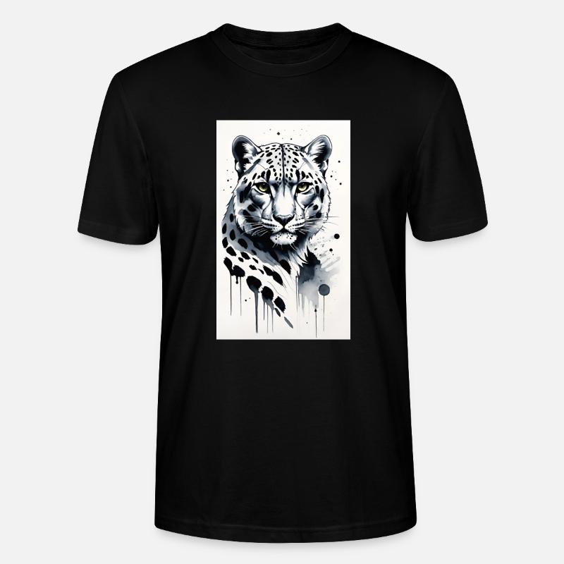 Schneeleopard | Leopard | Raubtier - Stanley/Stella Unisex Bio-T-Shirt CRAFTER - Schwarz