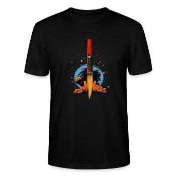 Mi-Rocket - Pinpointer beim Sondeln - Stanley/Stella Unisex Bio-T-Shirt CRAFTER - Schwarz - Vorne - Alina (178cm) & Michal (187cm)