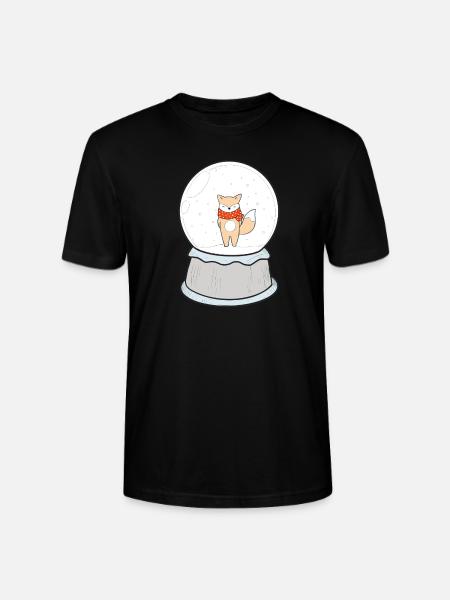 Snow globe fox - Stanley/Stella CRAFTER Unisex Organic T-Shirt - black