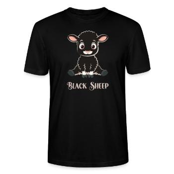 Black Sheep - Stanley/Stella CRAFTER Unisex Organic T-Shirt - black - Front - Alina (178cm) & Michal (187cm)
