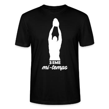 3eme mi temps - T-shirt bio CRAFTER Stanley Stella Unisexe - noir - Devant - Alina (178cm) & Michal (187cm)