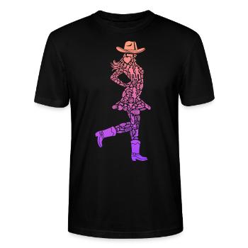 Linedance Dancer Cowgirls Mädchen Damen Line Dance - Stanley/Stella Unisex Bio-T-Shirt CRAFTER - Schwarz - Vorne - Alina (178cm) & Michal (187cm)