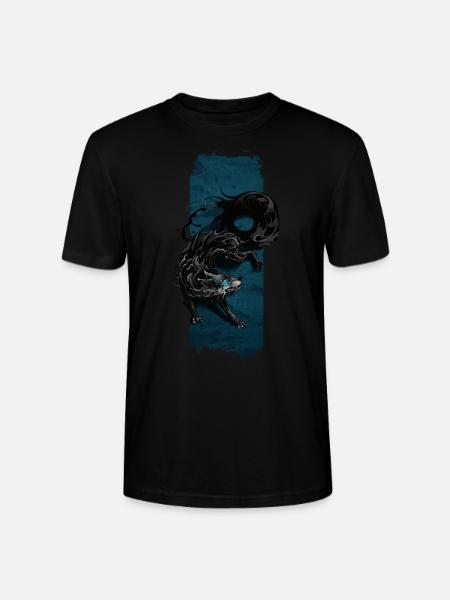 Shadow Sentinel: Mythical Shadow Wolf - Stanley/Stella CRAFTER Unisex Organic T-Shirt - black